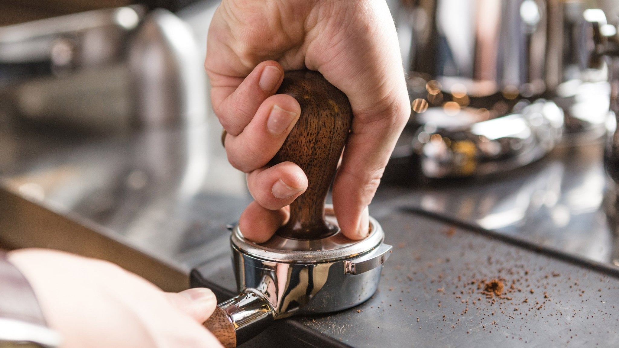 Wood Tamper, from Clive Coffee, lifestyle