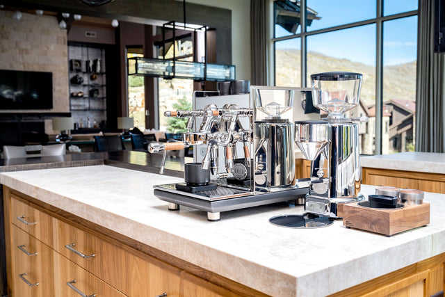 ECM V-Titan Espresso Grinder with ECM Synchronika Espresso Machine - Lifestyle