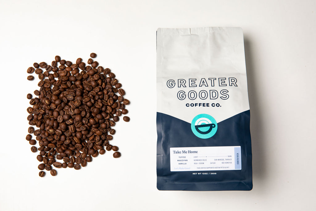 Greater Goods Coffee, coffee beans, coffee bag, from Clive Coffee